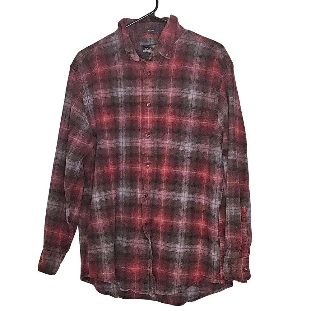 Pendleton Lg Red Plaid Flannel Holiday Outdoor Indie Workwear Gorpcore Comfy‎